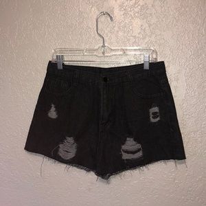 Black jean shorts